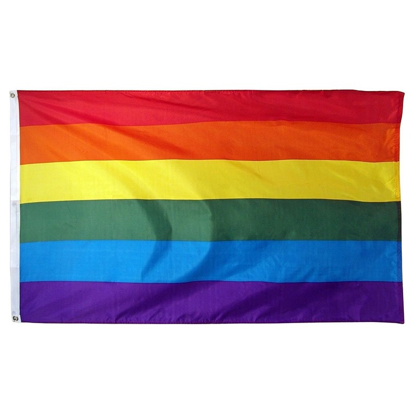 Cờ 7 màu ủng hộ cộng đồng LGBT 90 * 150CM / 3 * 5FT