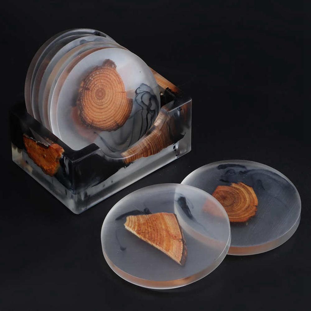 Bộ Thảm Lót Bàn Ăn Bằng Nhựa Resin Chống Trượt In Họa Tiết Quả Thông AUGUSTINA Trang Trí Nhà Cửa / Quán Bar