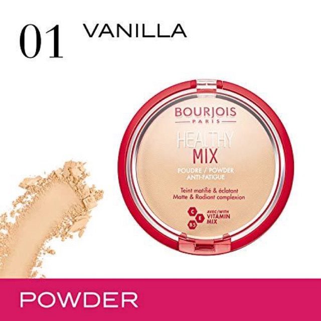 Phấn phủ Bourjois Healthy Mix Powder Anti Fatigue - 01 vanila