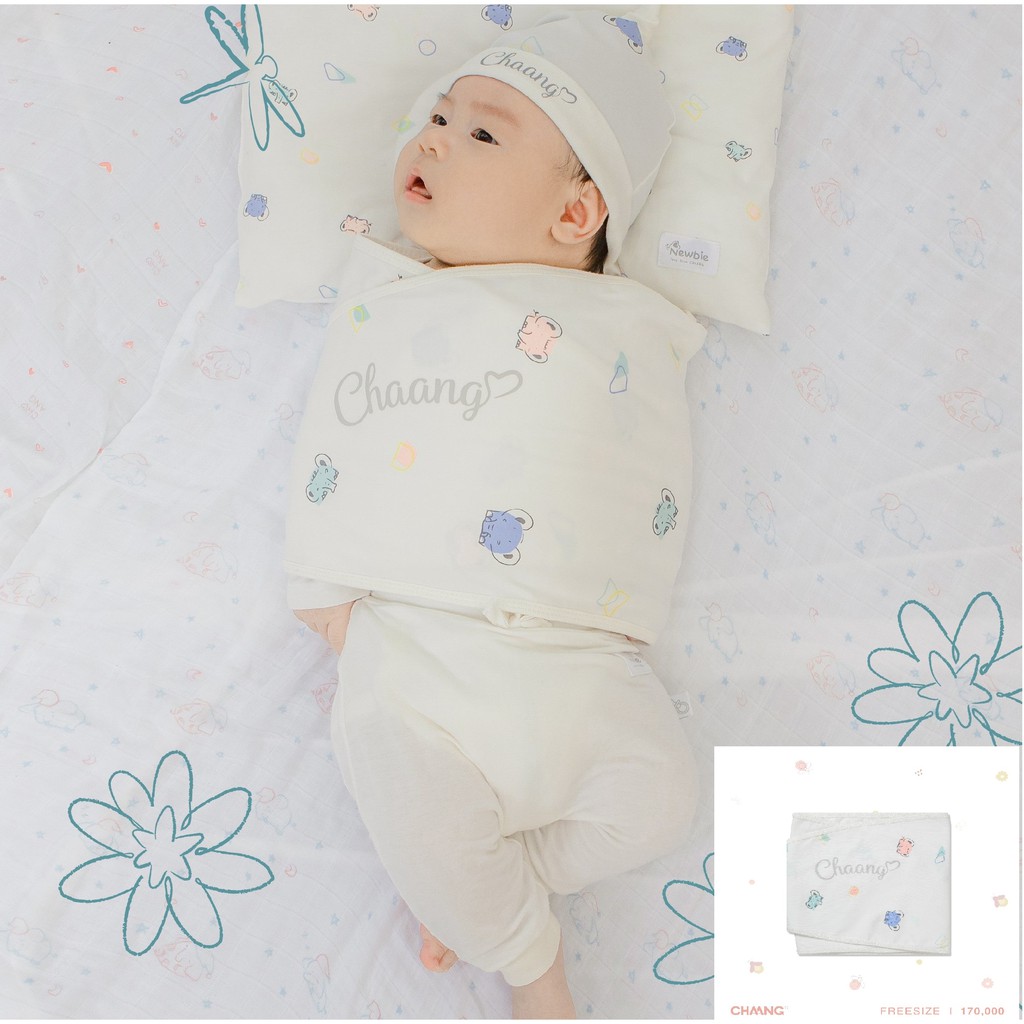 Quấn kén Hugme LAKE TRẮNG, quần áo, phụ kiện, đồ sơ sinh Chaang cotton an toàn cho bé