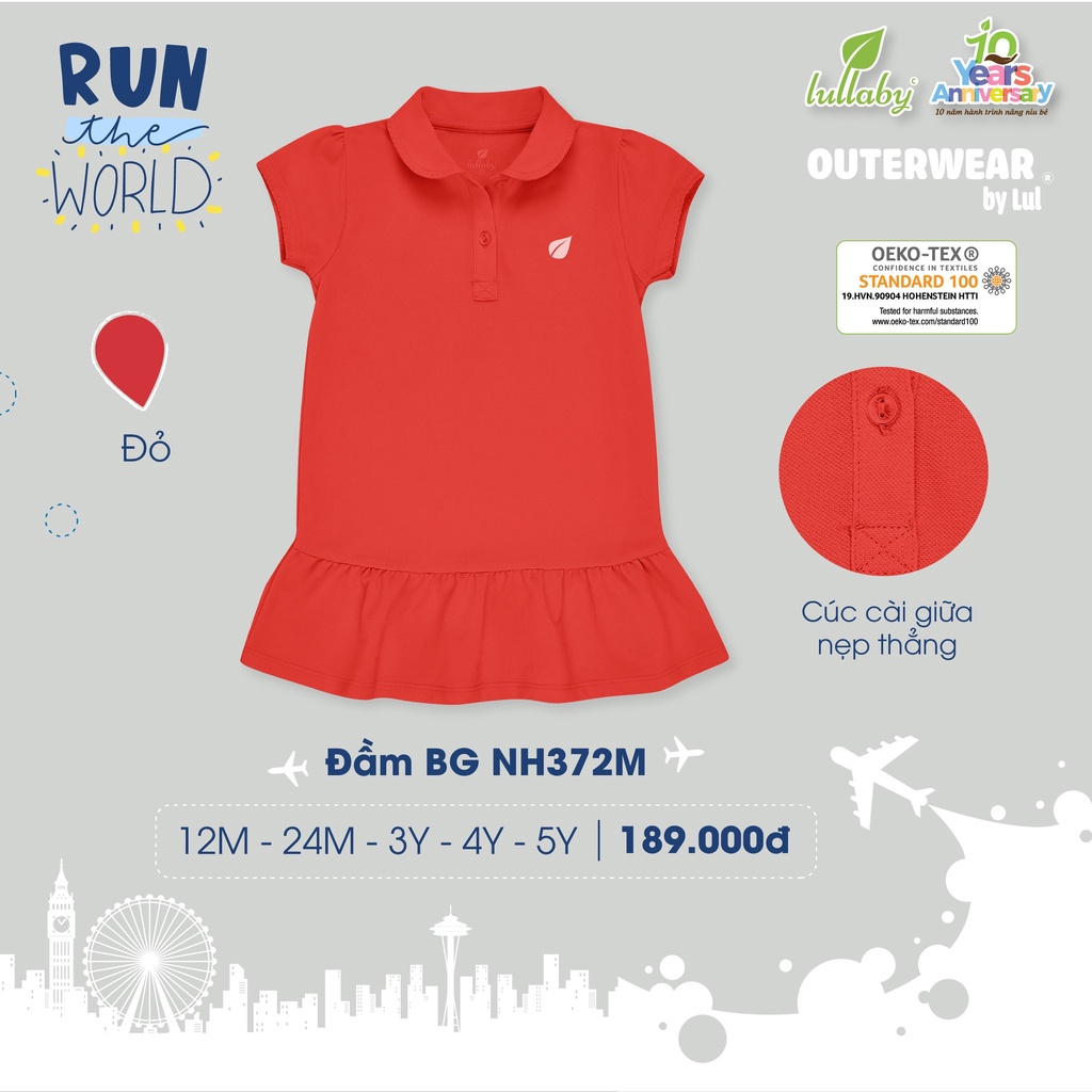 1-5Y Đầm bé gái Lullaby NH372M (Váy bé gái Lullaby)