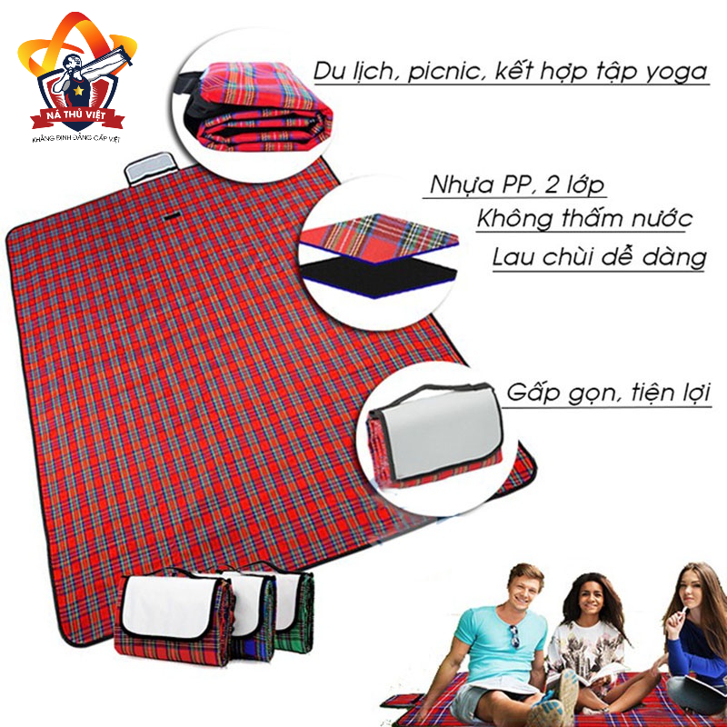 Thảm du lịch, picnic, dã ngoại chống thấm siêu tốt - Bạt trải đi phượt, cắm trại gấp gọn đa năng [DCP1]