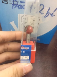4 Mũi phay gỗ, mũi soi gỗ, mũi đào gỗ bán nguyệt đầu kẹp máy 6.35