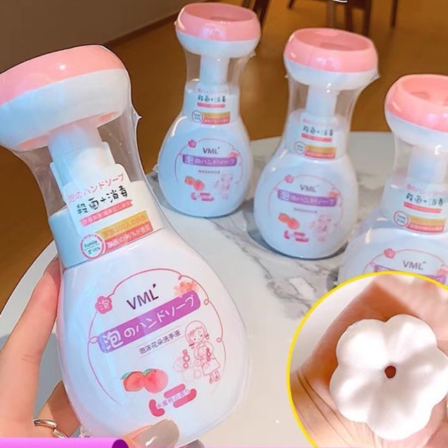 XÀ PHÒNG RỬA TAY Nội địa Nhật tạo bọt Hình bông hoa CÓ SẴN độc đáo Hương Đào, Kiwi