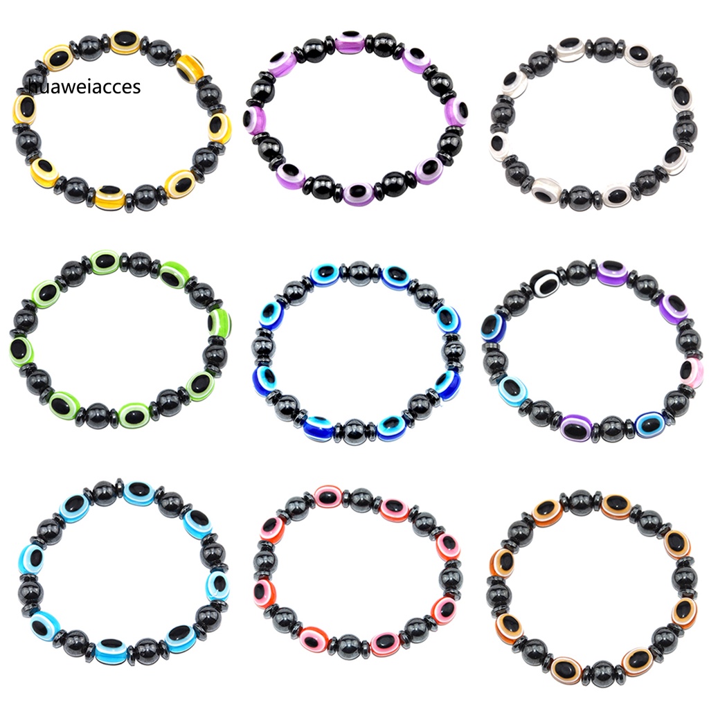 Vòng Tay Chuỗi Hạt Đá Hematite Hình Đôi Mắt Giảm Cân Cho Nam Và Nữ