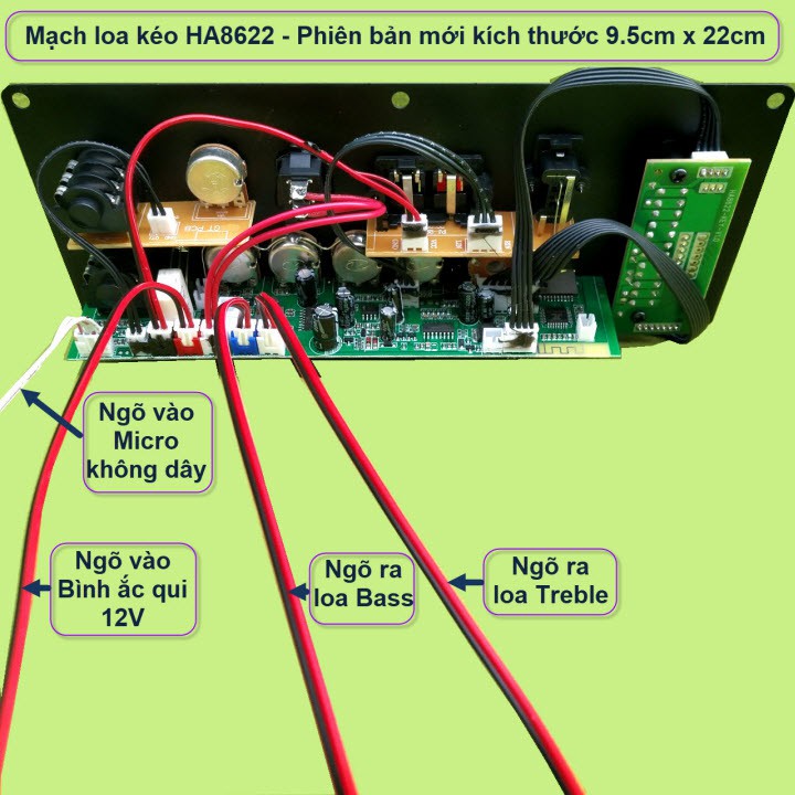 Mạch loa kéo công suất 40W - 80W HA8622 DPA Bluetooth Karaoke Loa kéo 2.5 tấc 3 tấc - DPA