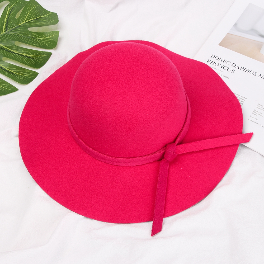 Nón rộng vành gắn nơ đáng yêu cho bé gái