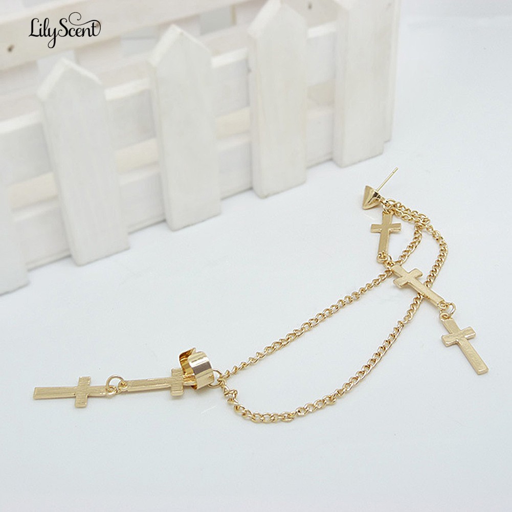 Đôi Bông Tai Dáng Dài Hình Thánh Giá Độc Đáo Cho Nữ