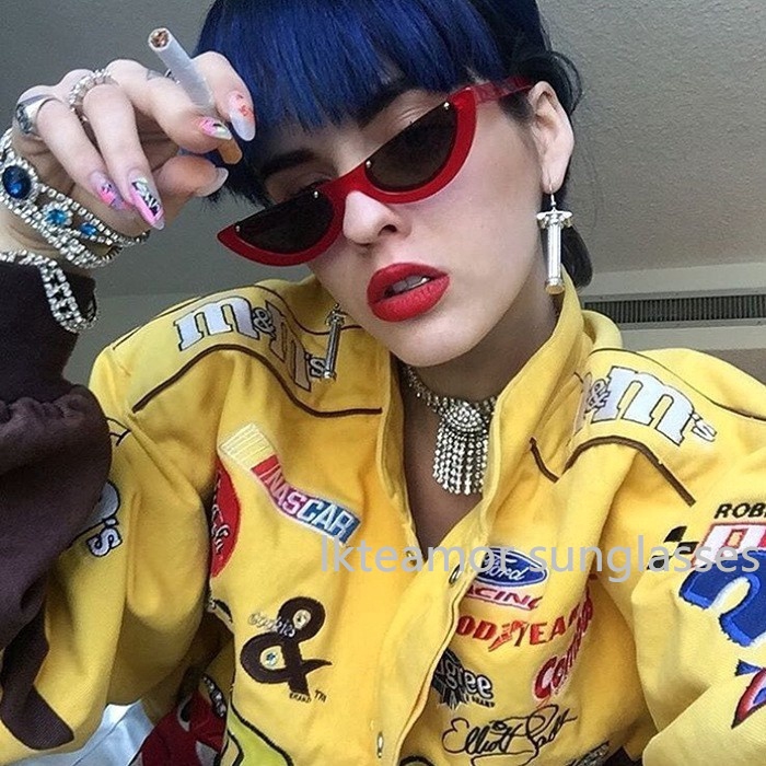 Kính mát nửa gọng hình mắt mèo thời trang cho nữ