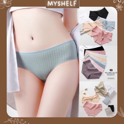 Quần lót cotton gân tăm không đường may kháng khuẩn