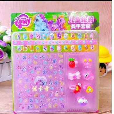 Sơn Móng Tay Giả Họa Tiết Hoạt Hình Frozen / Hello Kitty / Heo Peppa / Sophia Xinh Xắn Cho Bé Gái