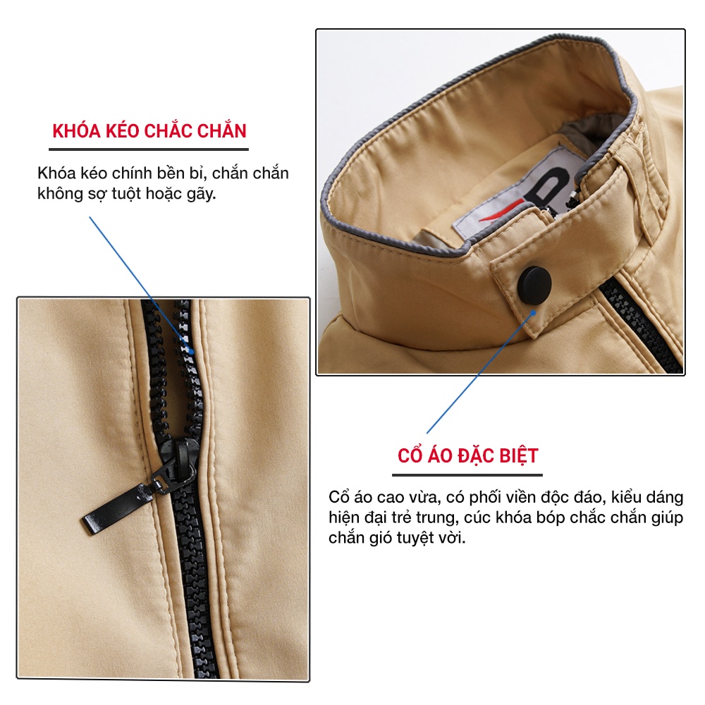 Áo khoác dù 2 lớp Pigofashion chất dù xịn,2 túi trong rộng, cổ phối viền , dáng đẹp chuẩn AKD903