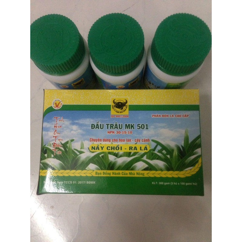 Phân bón lá Đầu Trâu NPK 501 chuyên hoa kiểng - Hũ 100gr