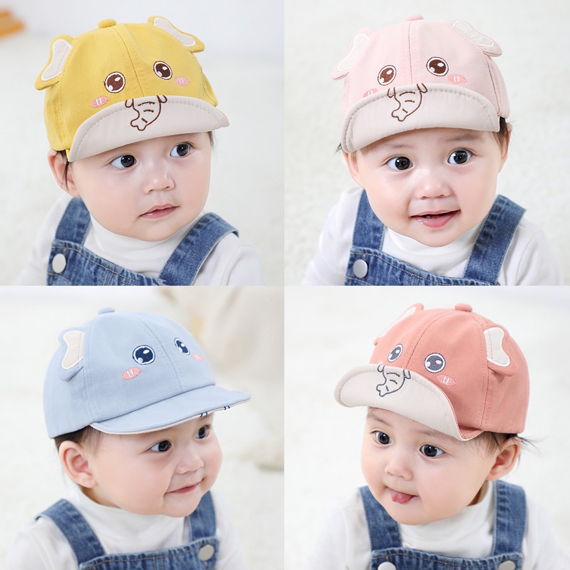 Mũ lưỡi trai thêu hình dễ thương cho bé trai bé gái 3- 12 tháng