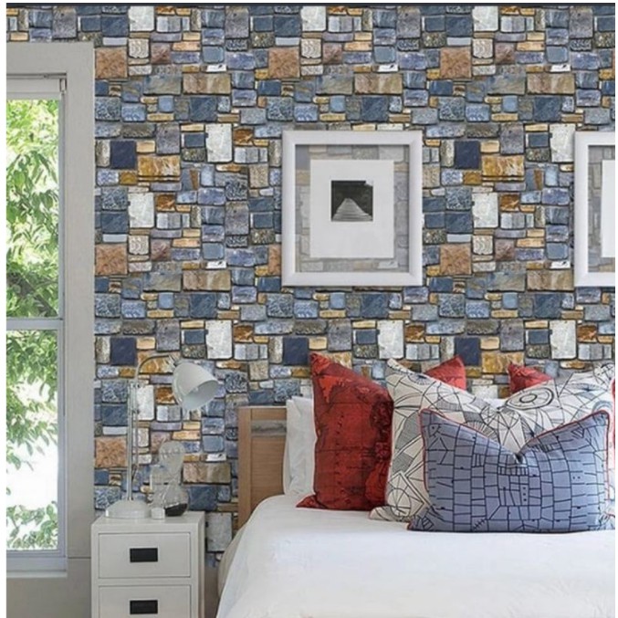 1 mét decal giấy dán tường đá mài khổ 45cm keo sẵn bóc dán
