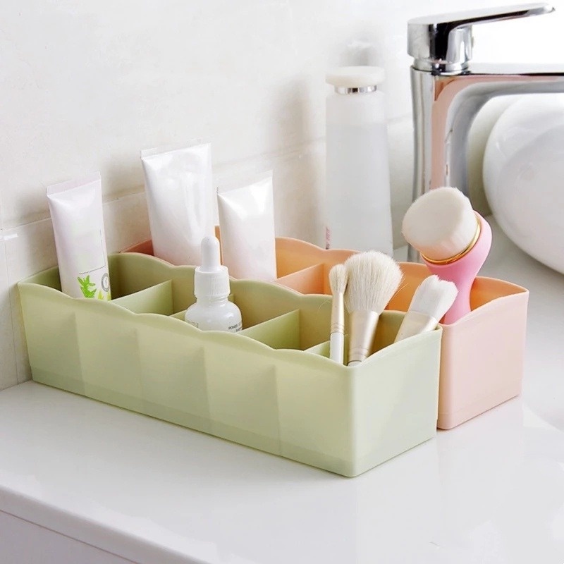 Hộp Nhựa 5 Ngăn Đựng Đồ Lót / Vớ Đa Năng Nhiều Màu Sắc Có Thể Xếp Chồng Tiện Dụng
