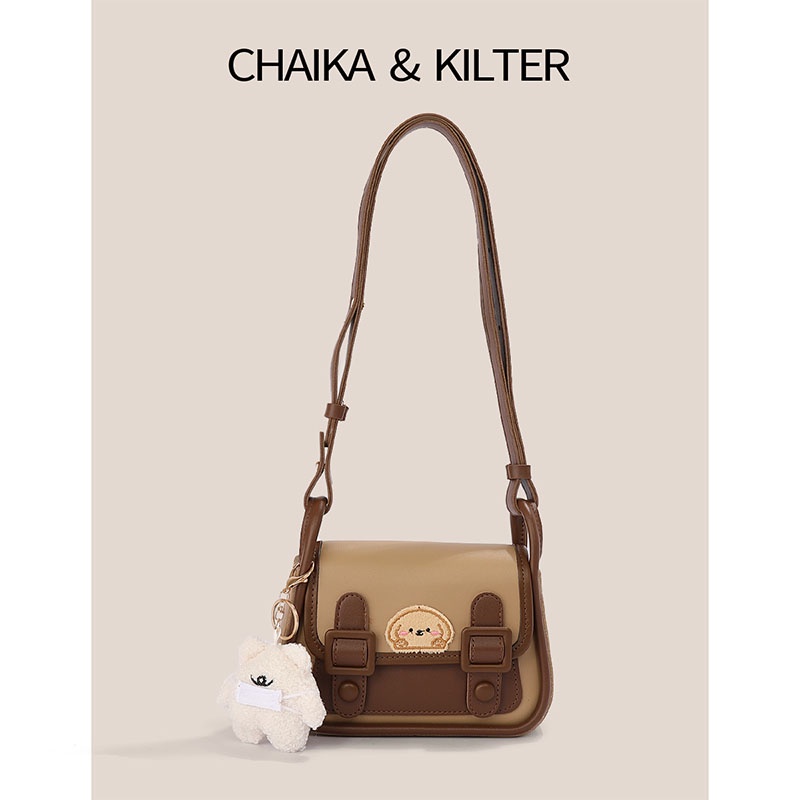 Túi đeo chéo CHAIKA KILTER CK1354 dáng vuông nhỏ phối màu tương phản thời trang thu đông dành cho nữ