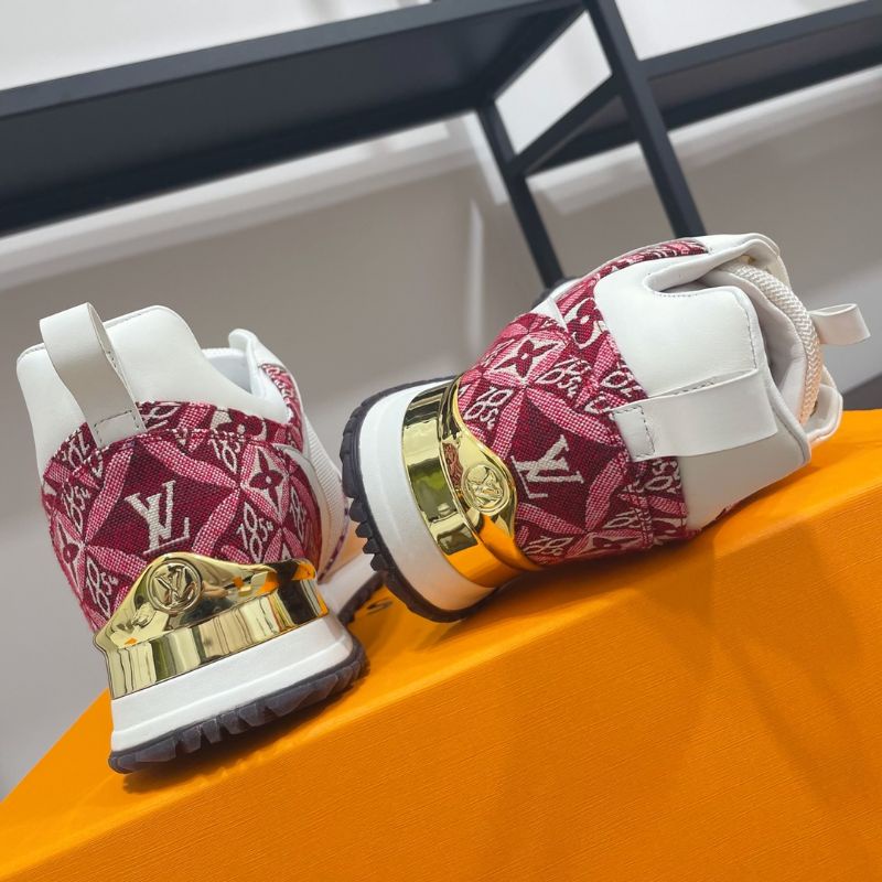 Giày thể thao nữ da thật nhiều màu đế cao 5cm LV