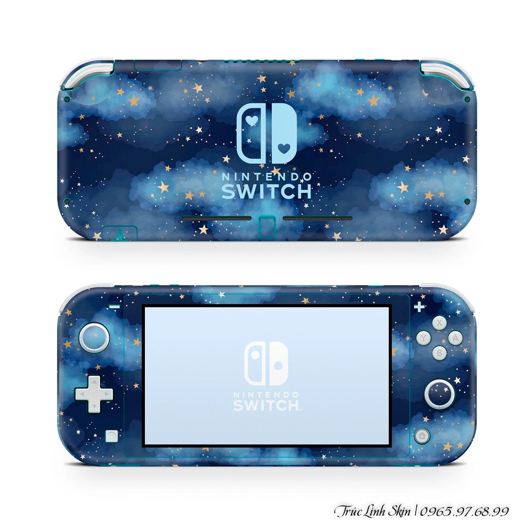 Skin decal dán Nintendo Switch Lite mẫu mây trời & sao