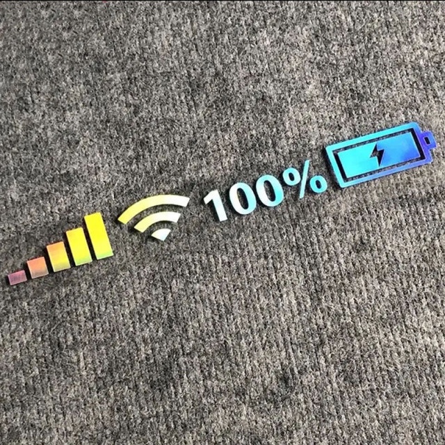 Miếng dán phản quang nhiều màu trang trí thân xe hơi hình cột sóng wifi