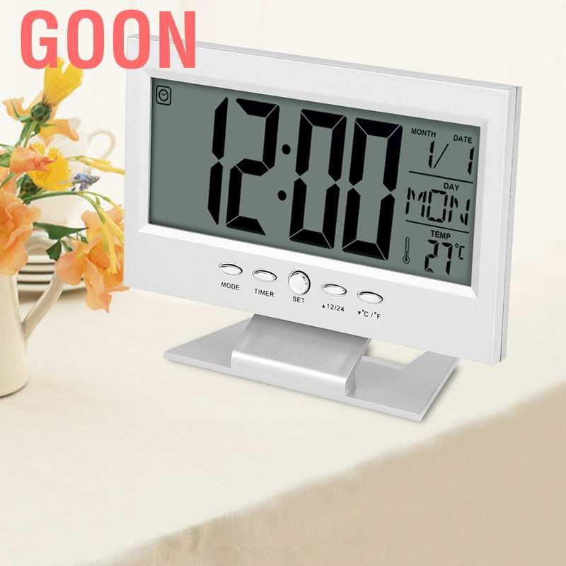 GOON SENSOR Đồng Hồ Báo Thức Điện Tử Màn Hình Lcd Hiển Thị Nhiệt Độ