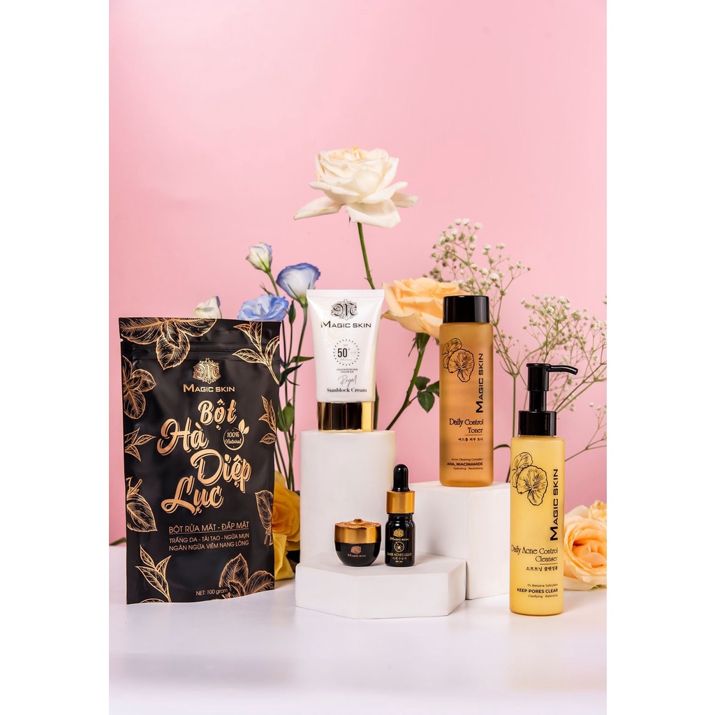 Bộ Ngừa Mụn HOÀN HẢO  Magic Skin chính hãng | Sạch mụn, mờ thâm