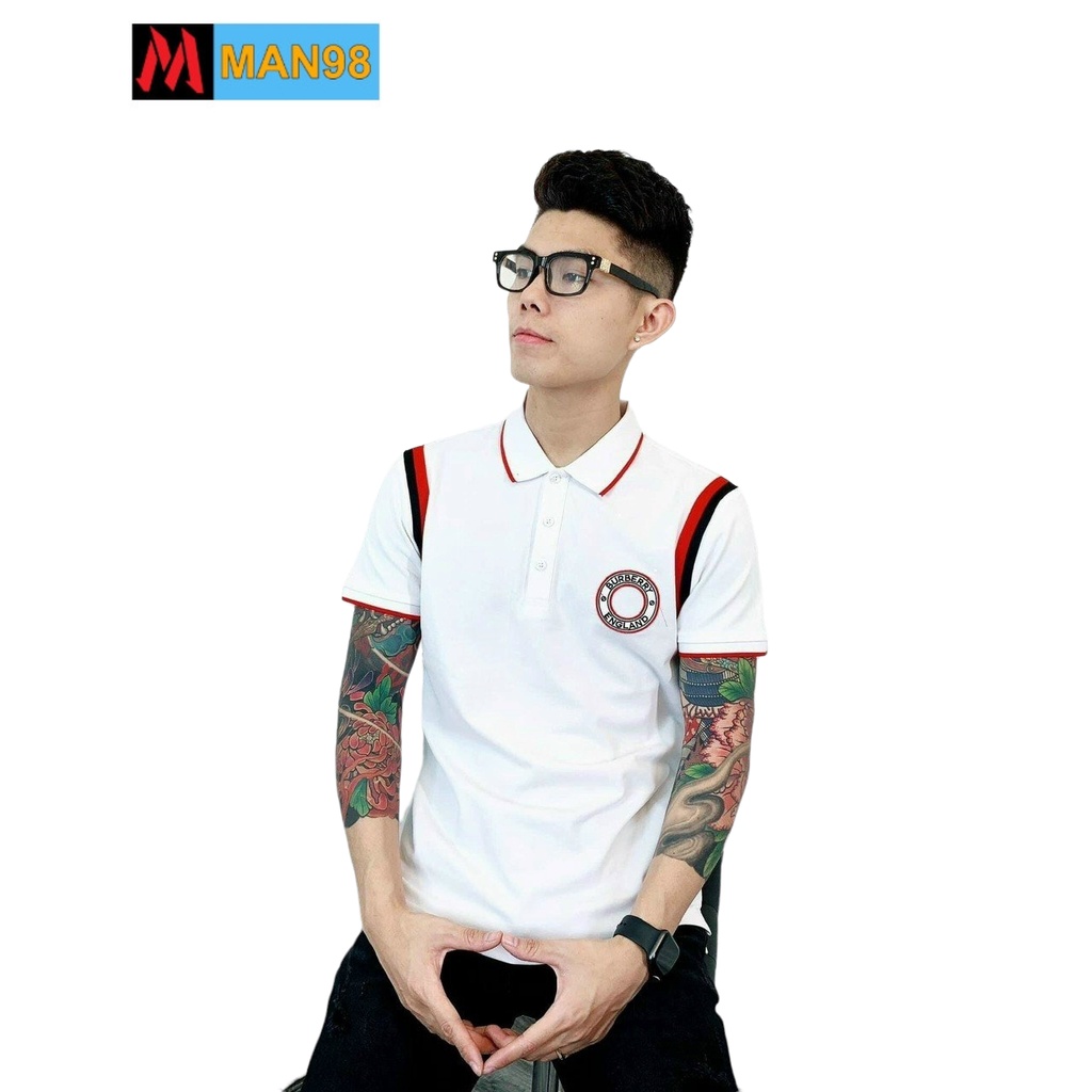 Áo polo nam có cổ logo tròn ngực bbr cao cấp PL14