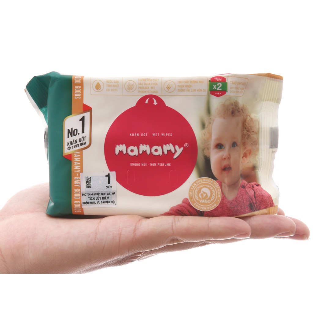 Combo 5 gói Khăn Ướt Mamamy 30 Tờ - không mùi, có mùi
