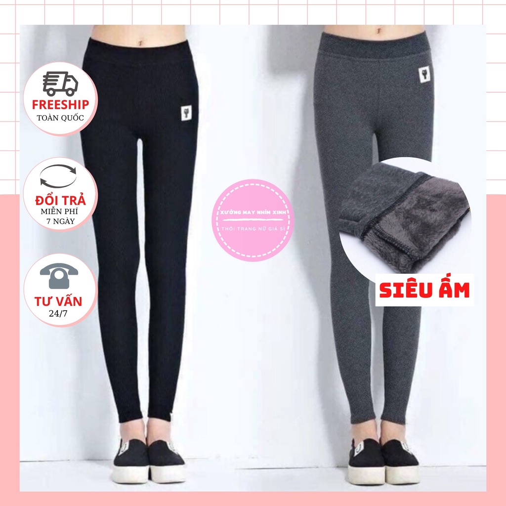 [10 ĐỘ Vấn Ấm] Quần Legging Lót Nỉ Đại Hàn Co Dãn 4 Chiều Chất Đẹp Lót Lông Dày Dặn Siêu Ấm, Quần Legging Mèo Lót Lông