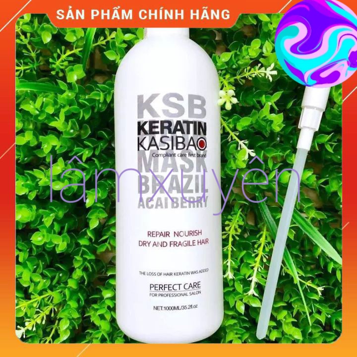 SIÊU PHẨM hấp dầu KSB KASIBAO Keratin 1000 ml  Chính Hãng  siêu thơm phục hồi tóc khô xơ suôn mềm bóng mượt chắc khỏe.