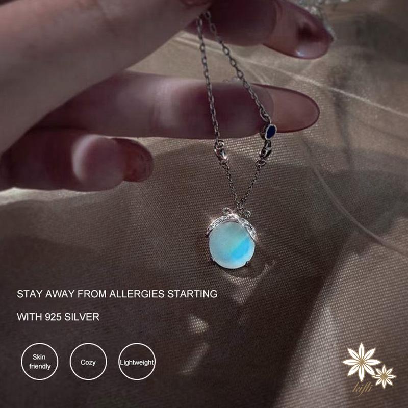 Vòng cổ Mặt Hình Bướm Đính Đá Mặt Trăng Thời Trang Cho Nữ