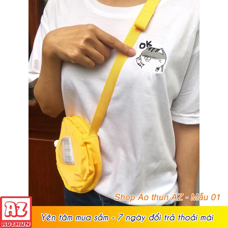 Áo thun nam nữ thêu hình mèo Ami bụng bự cực HOT MT502 | BigBuy360 - bigbuy360.vn