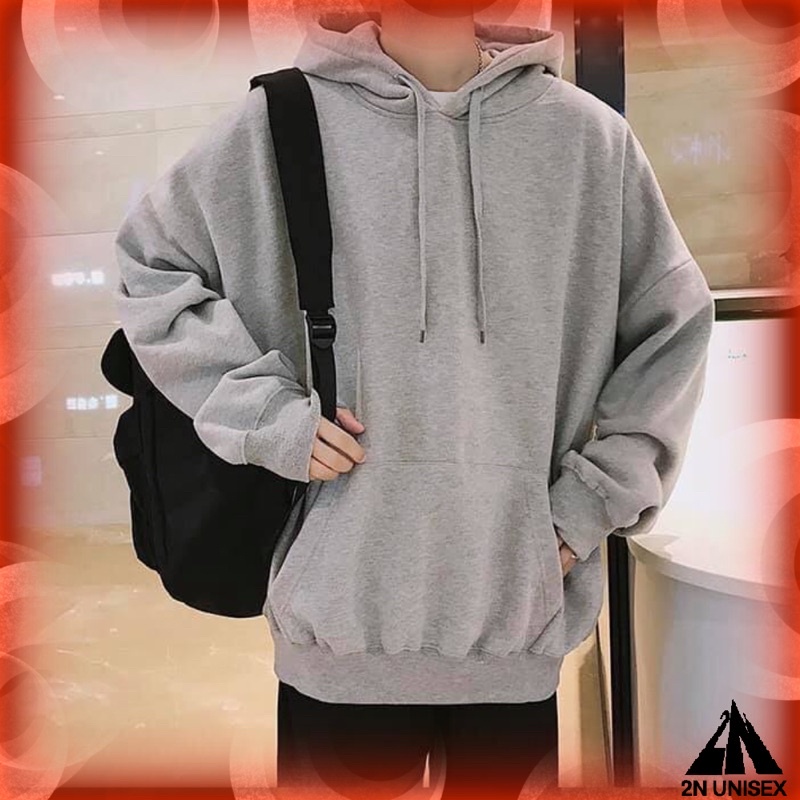 Áo khoác nỉ bông cotton dày mịn - hoodie form rộng unisex trơn basic - 2N Unisex