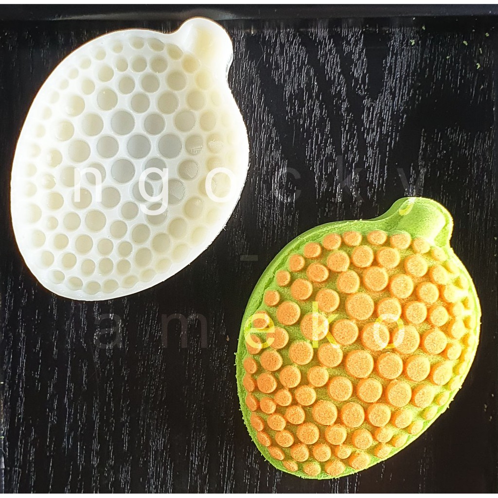 NQ50-006 - KHUÔN TRUNG THU LÒ XO / BÁNH DỨA  HÌNH QUẢ SẦU RIÊNG 50G