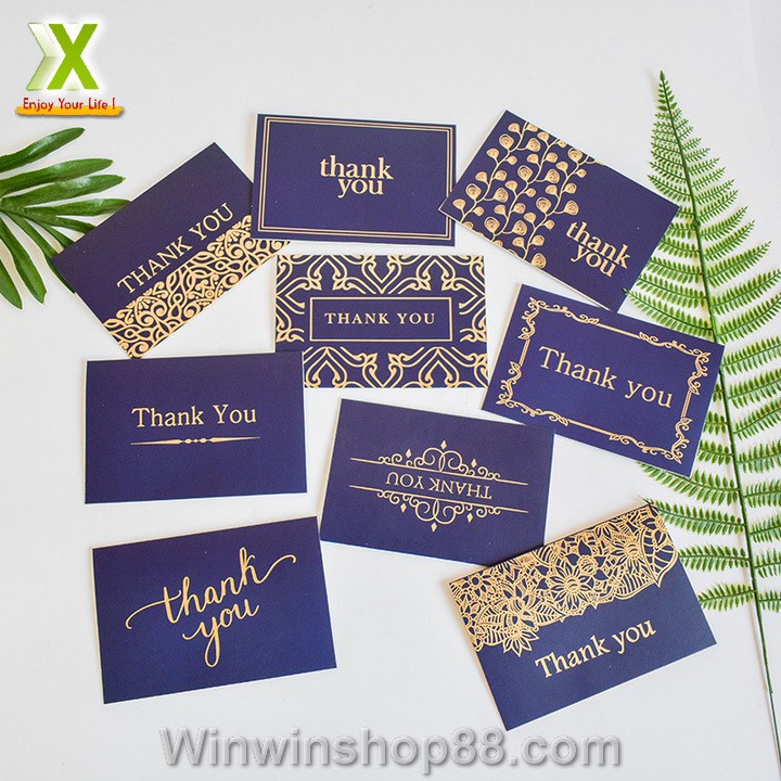 Bộ Thiệp Thông Điệp Cảm Ơn THANK YOU 9 Thiệp - Muasamhot1208