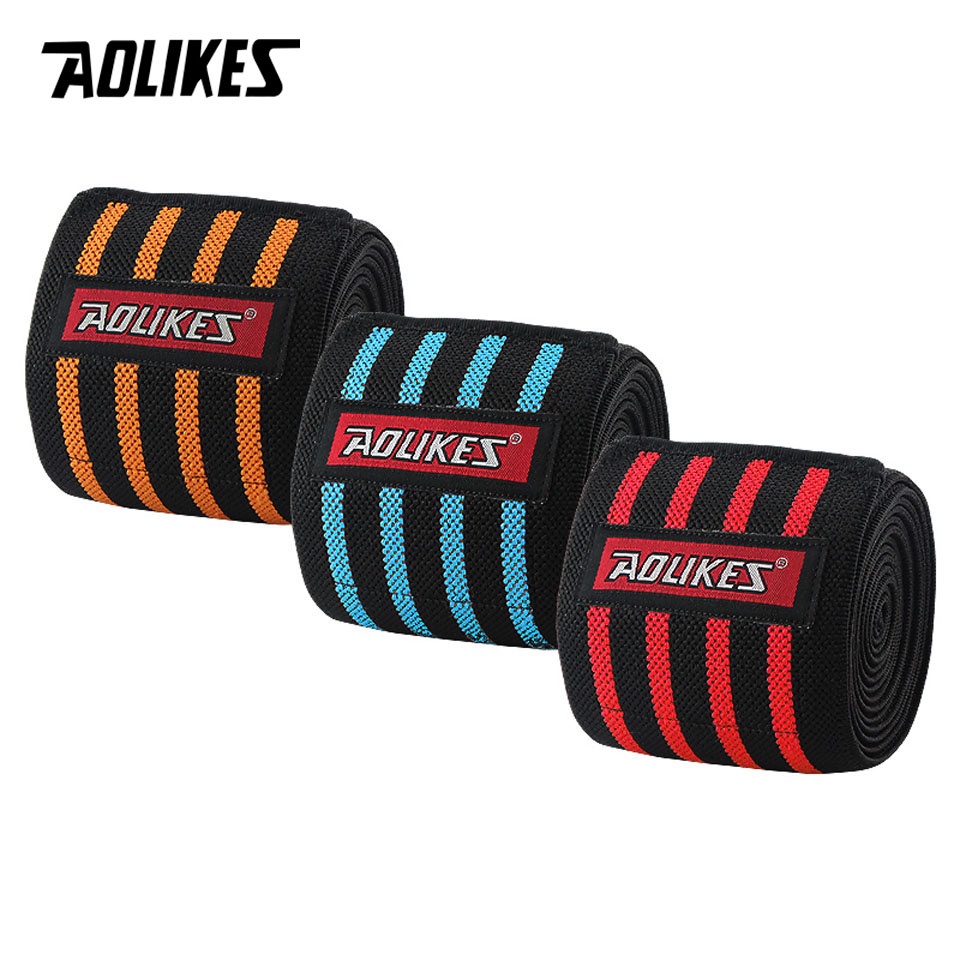 AOLIKES Đai Quấn Bảo Vệ Đầu Gối / Cổ Tay / Chân Co Giãn Có Thể Điều Chỉnh Hỗ Trợ Nâng Tạ / Chạy