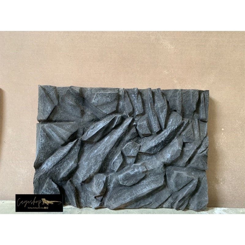 Phông Nền 3D giả đá, tấm nền giả cây trang trí cho bò sát, nền xốp sốp·decor hồ cá trang trí phong cảnh