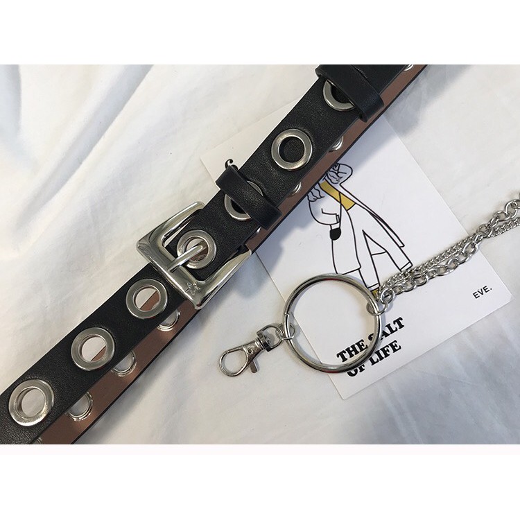 Thắt lưng lỗ, chain cá tính- dây nịt nam nữ unisex phong cách ulzzang hàn quốc, TONGKHOQUANAONU