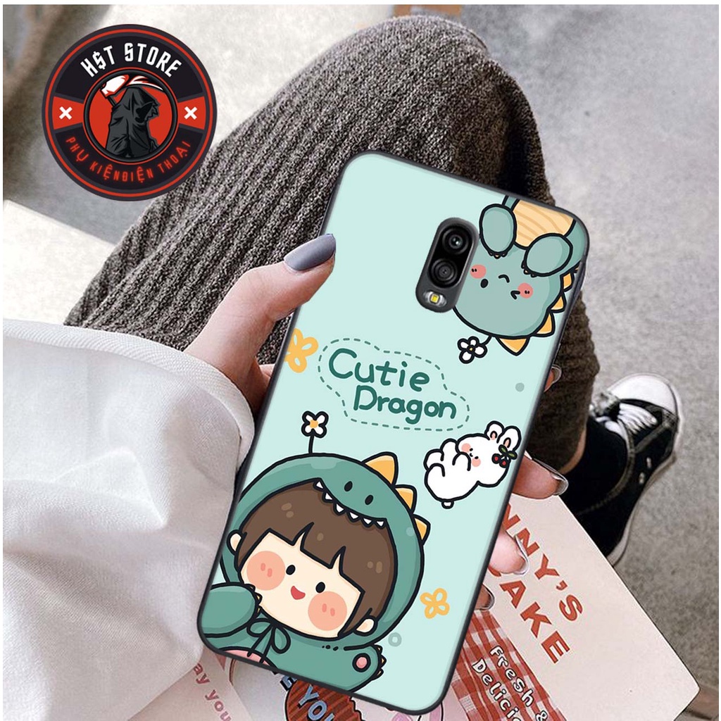 Ốp lưng Samsung J7 Pro / J7 Plus / J5 Pro / J3 Pro - in hình cô bé khủng long cùng khủng long chibi và chú cún cưng