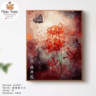 Tranh sơn dầu số hoá tự tô màu Tranh hoa bỉ ngạn
