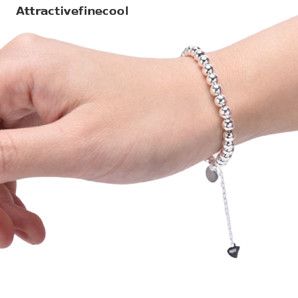 Vòng tay nữ chuỗi hạt tròn màu bạc thời trang