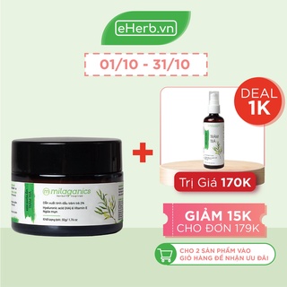 Kem Dưỡng Ẩm Cho Da Mụn Tràm Trà Tea Tree Ngăn Ngừa Mụn Viêm & Khóa Ẩm, Tránh Mất Nước MILAGANICS 50gr (Hũ)