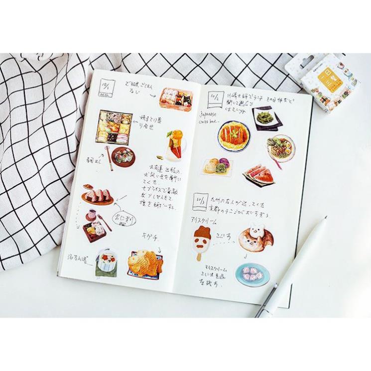 Bộ 46 Sticker Món Ăn Hàn Quốc dán trang trí E27