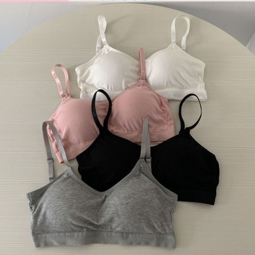 Áo bra nữ kèm mút mỏng nâng đỡ định hình ngực vải cotton thấm hút thoáng mát - B727