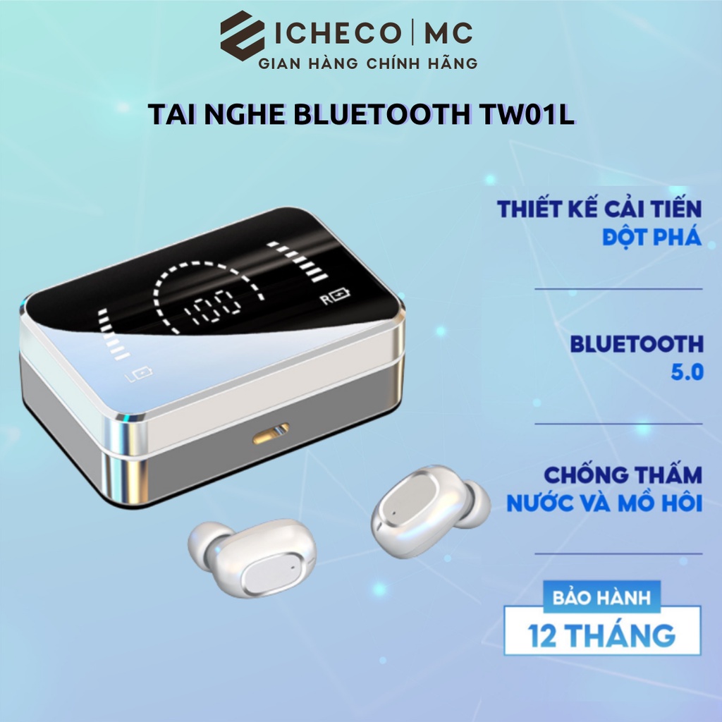 Tai nghe bluetooth không dây ICHECO TW01L nhét tai chống tiếng ồn màn hình gương tws