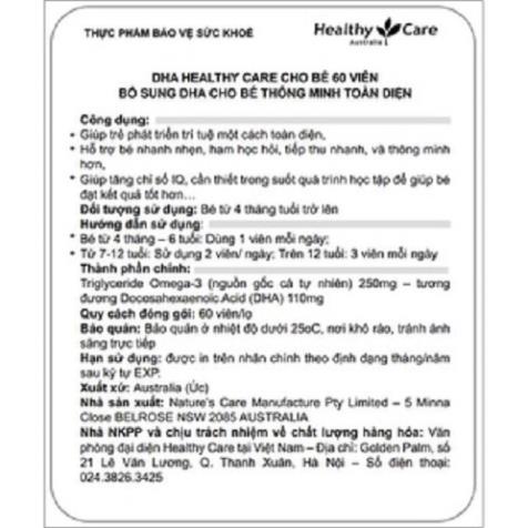DHA Healthy Care High Strength Úc Vị Chanh Giúp Bé Phát Triển Thông Minh