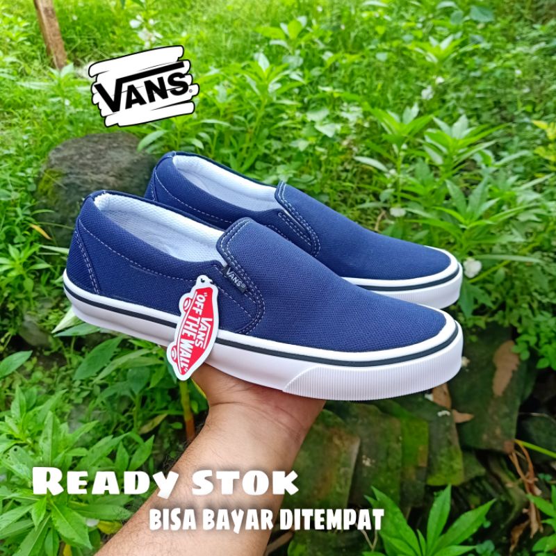 Giày slipon Nam / slipon vans / slipon / navy slipon / Màu Xanh Dương