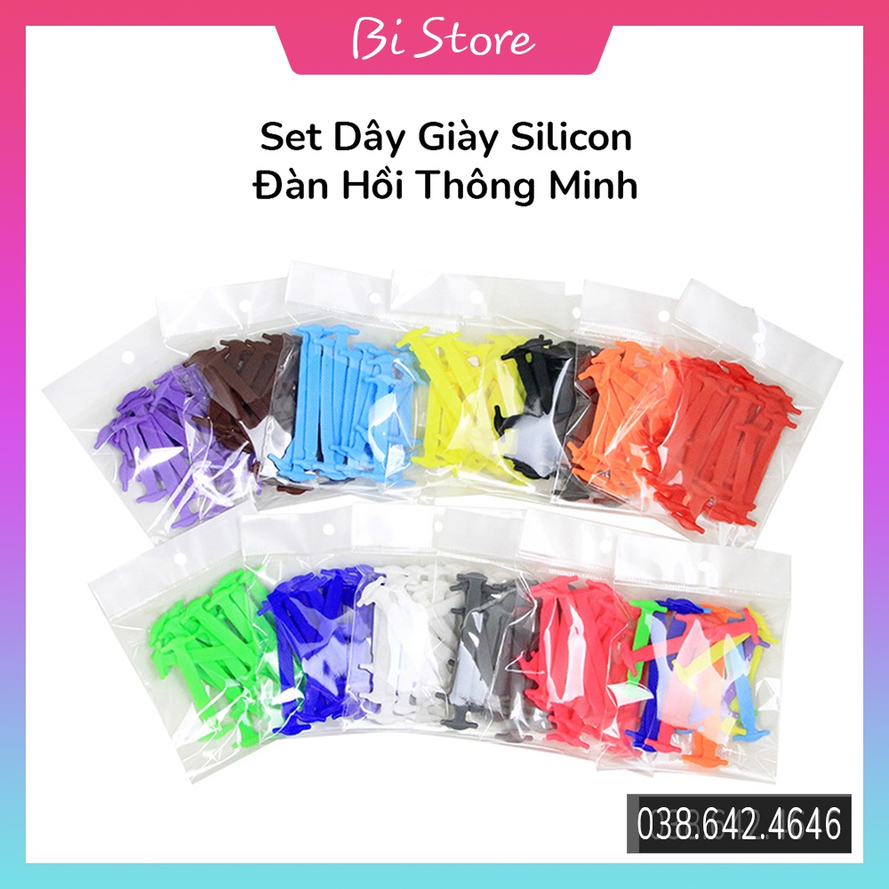 Dây giày silicon đàn hồi thông minh nhiều màu dành cho giày thể thao / sneaker cổ cao, cổ ngắn [𝟭𝟯 𝗺𝗮̀𝘂]