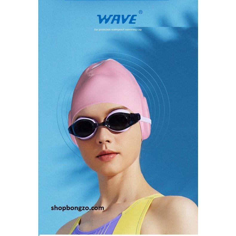 [Có sẵn] [Ảnh thật] [Chính hãng] Mũ bơi che tai Wave Người lớn SC4617 (22.5 cm 13.5 cm 7.5 cm)BONGZO
