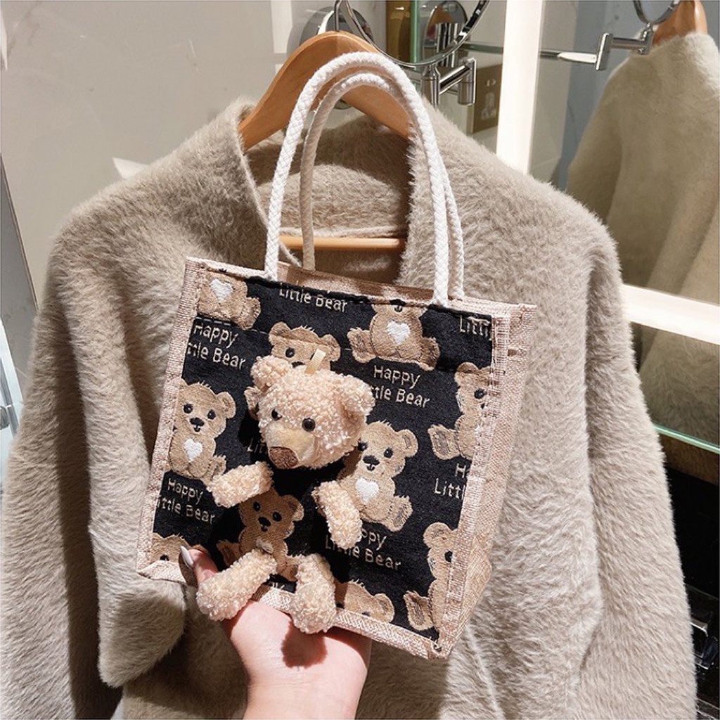 Túi Cói Hình Gấu Bông Siêu Tiện Dụng TÚI XINH TBB20